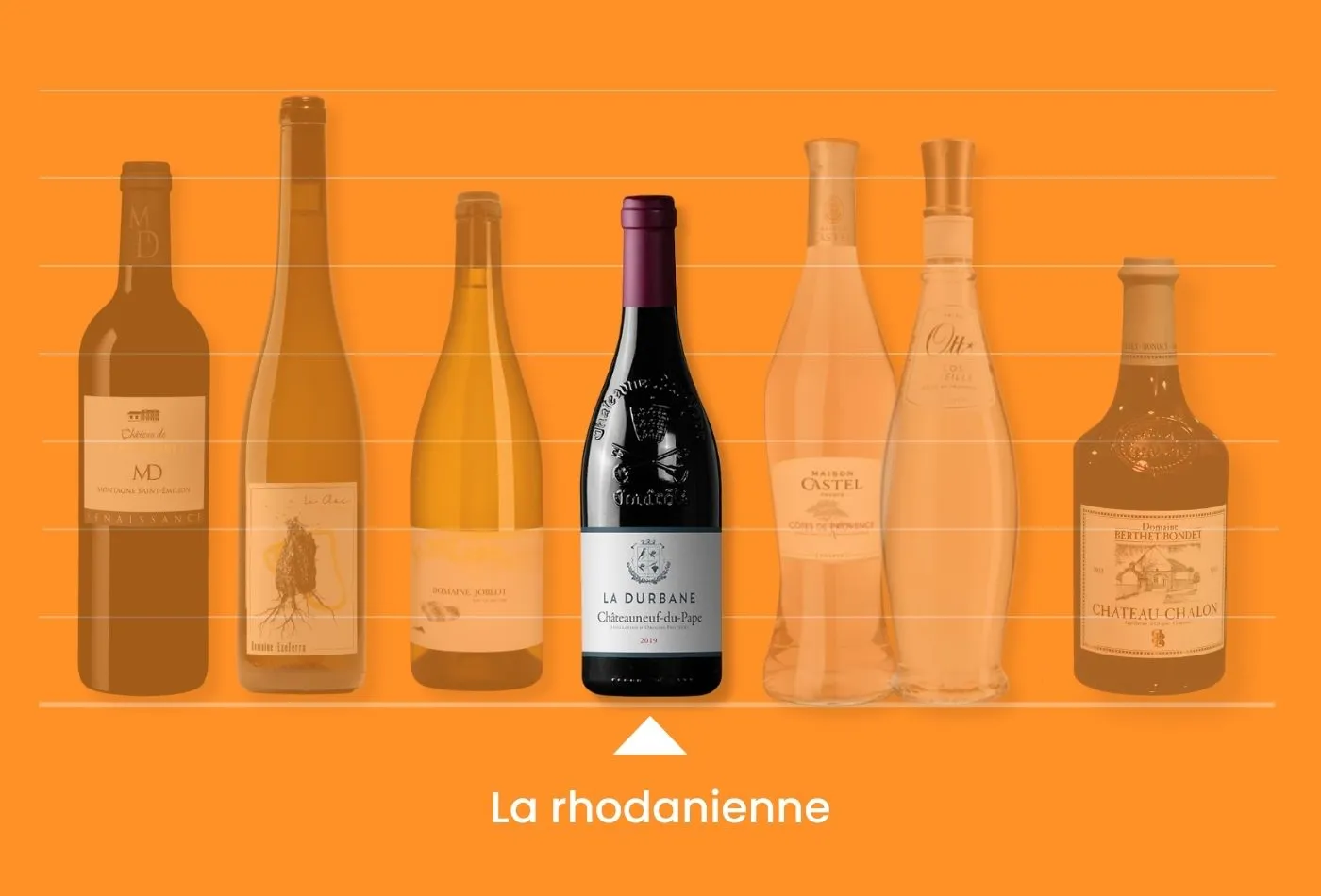 Exemple de bouteille de vin rhodanienne